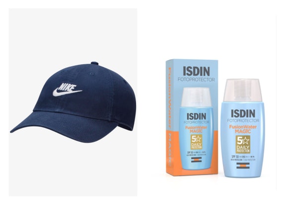Gorra Nike y Protector Solar tacto seco ISDIN