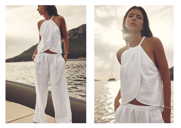 Conjunto blanco de lino Zara