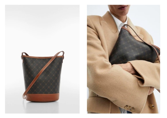 Bolso bucket con estampado Mango